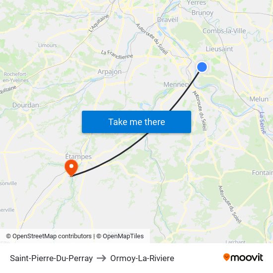 Saint-Pierre-Du-Perray to Ormoy-La-Riviere map