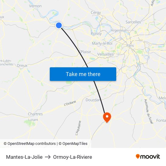 Mantes-La-Jolie to Ormoy-La-Riviere map