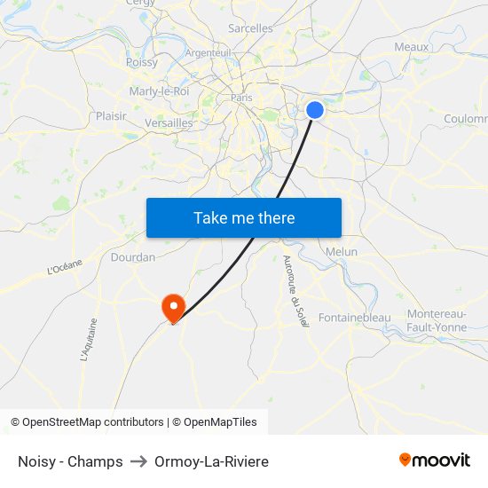 Noisy - Champs to Ormoy-La-Riviere map