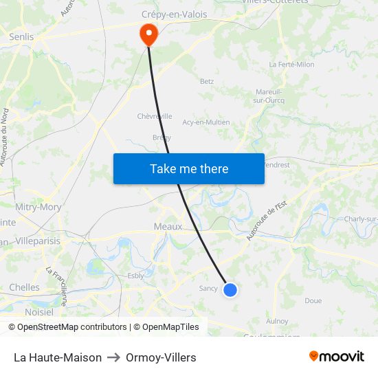 La Haute-Maison to Ormoy-Villers map