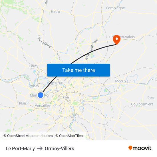 Le Port-Marly to Ormoy-Villers map