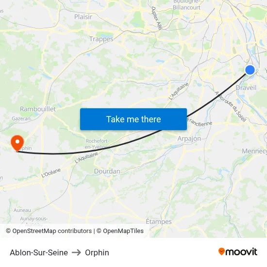 Ablon-Sur-Seine to Orphin map