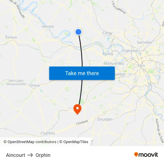 Aincourt to Orphin map