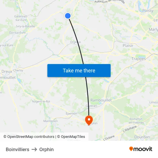 Boinvilliers to Orphin map