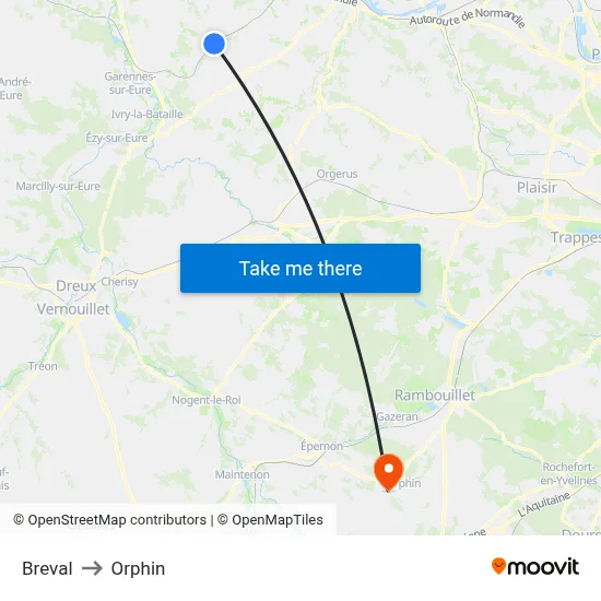 Breval to Orphin map