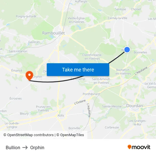 Bullion to Orphin map