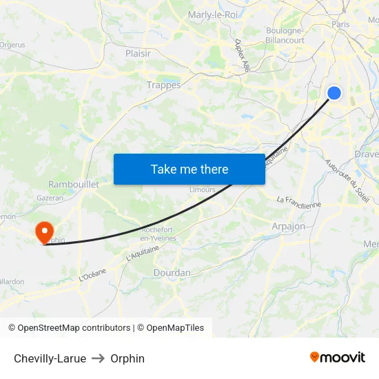 Chevilly-Larue to Orphin map