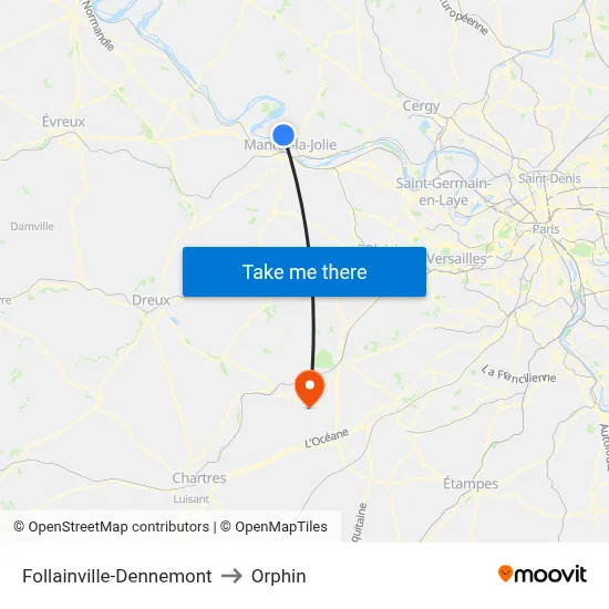 Follainville-Dennemont to Orphin map