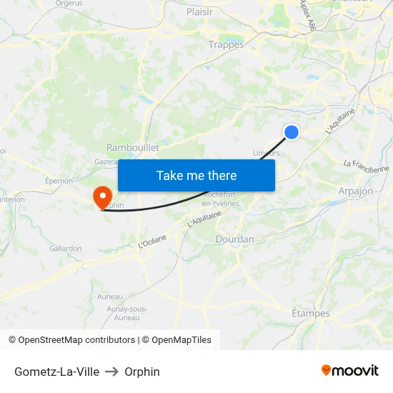 Gometz-La-Ville to Orphin map