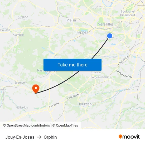 Jouy-En-Josas to Orphin map