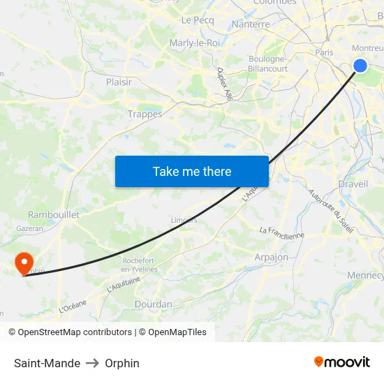 Saint-Mande to Orphin map