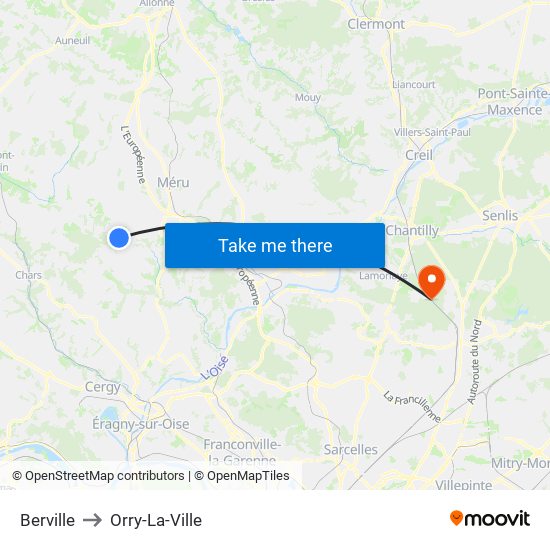 Berville to Orry-La-Ville map