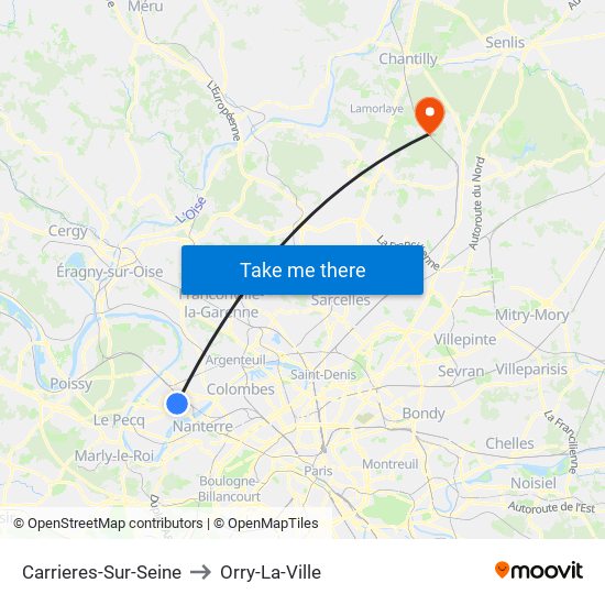 Carrieres-Sur-Seine to Orry-La-Ville map