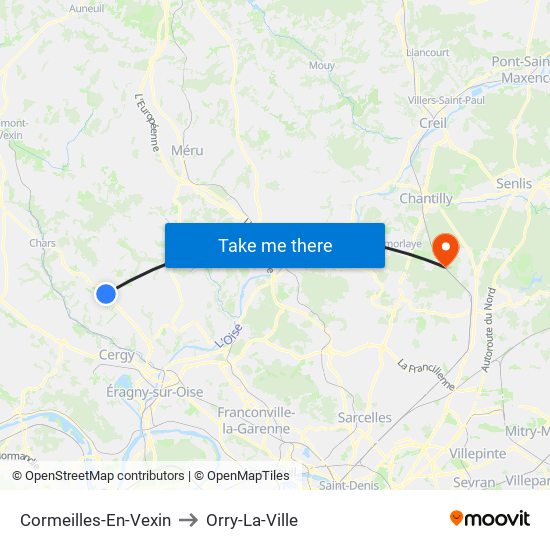 Cormeilles-En-Vexin to Orry-La-Ville map