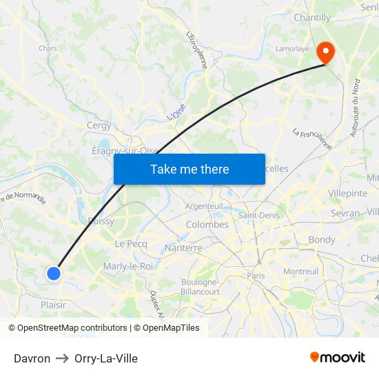 Davron to Orry-La-Ville map