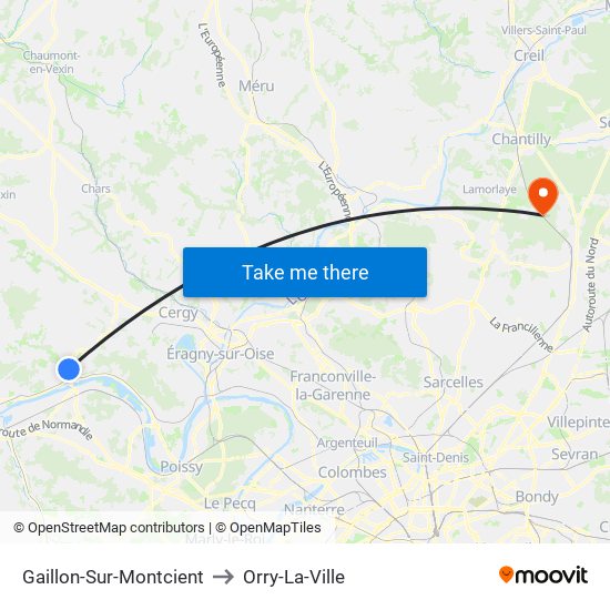 Gaillon-Sur-Montcient to Orry-La-Ville map