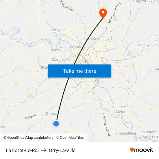 La Foret-Le-Roi to Orry-La-Ville map