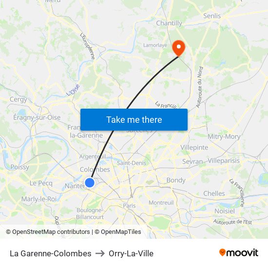 La Garenne-Colombes to Orry-La-Ville map