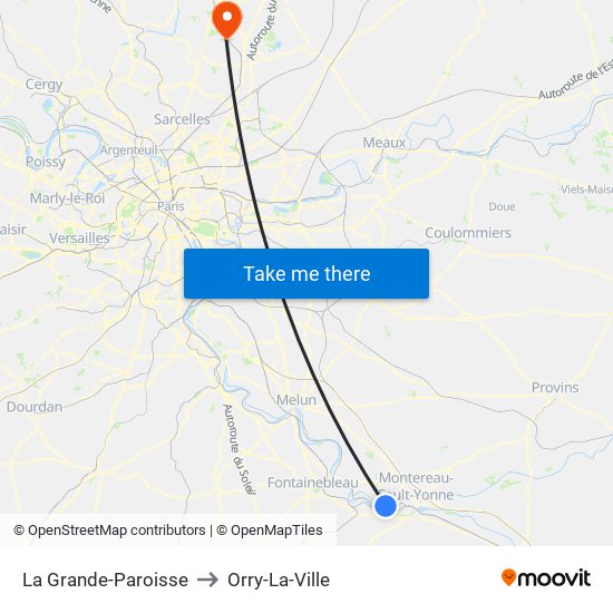 La Grande-Paroisse to Orry-La-Ville map