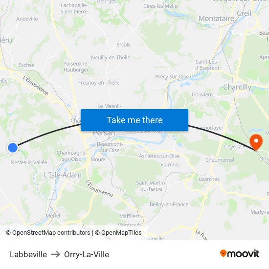 Labbeville to Orry-La-Ville map