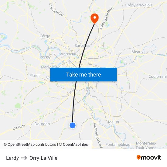Lardy to Orry-La-Ville map