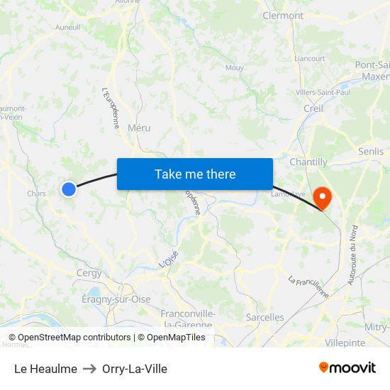Le Heaulme to Orry-La-Ville map