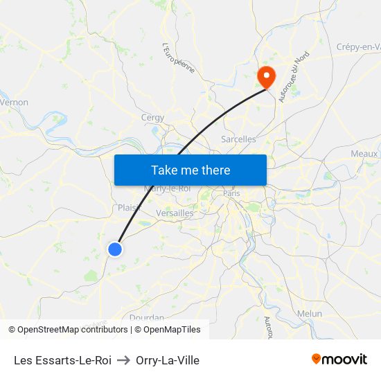 Les Essarts-Le-Roi to Orry-La-Ville map