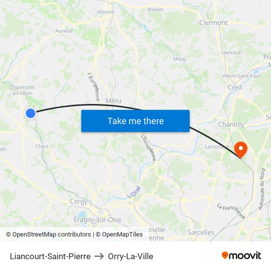 Liancourt-Saint-Pierre to Orry-La-Ville map