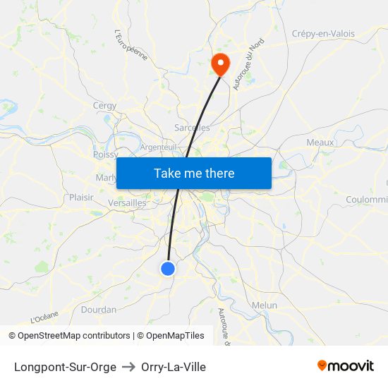 Longpont-Sur-Orge to Orry-La-Ville map