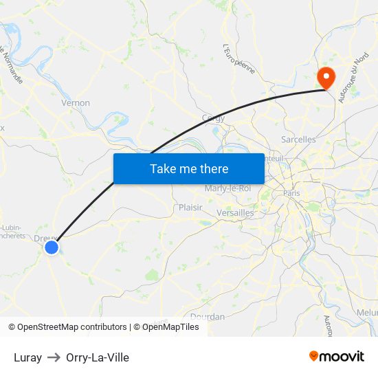 Luray to Orry-La-Ville map