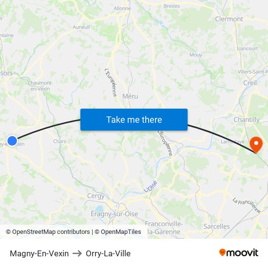 Magny-En-Vexin to Orry-La-Ville map