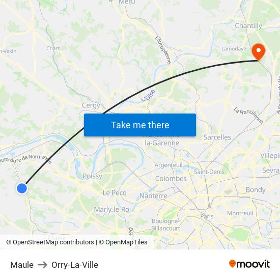 Maule to Orry-La-Ville map