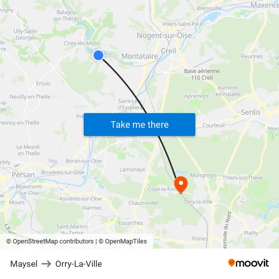 Maysel to Orry-La-Ville map
