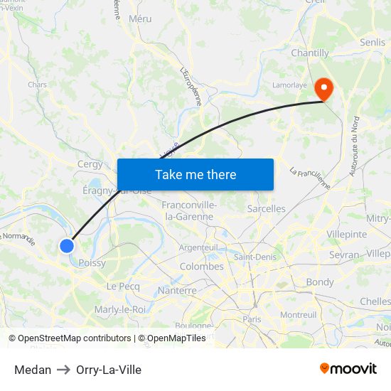 Medan to Orry-La-Ville map