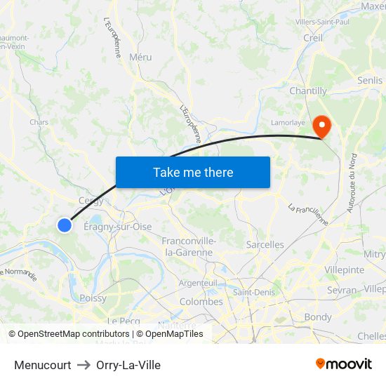 Menucourt to Orry-La-Ville map