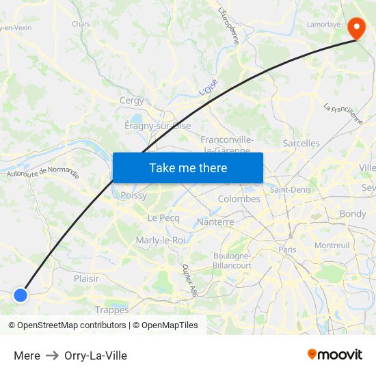 Mere to Orry-La-Ville map