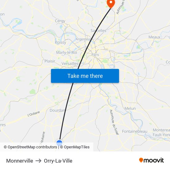 Monnerville to Orry-La-Ville map