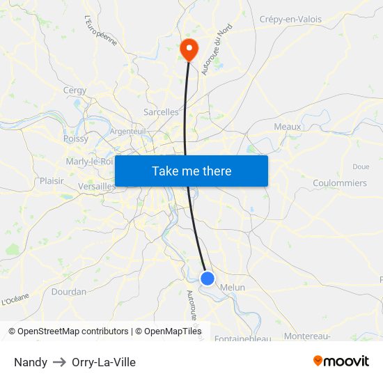 Nandy to Orry-La-Ville map