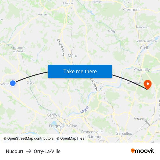 Nucourt to Orry-La-Ville map