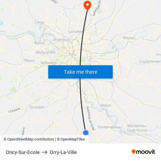Oncy-Sur-Ecole to Orry-La-Ville map