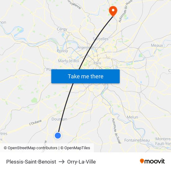 Plessis-Saint-Benoist to Orry-La-Ville map