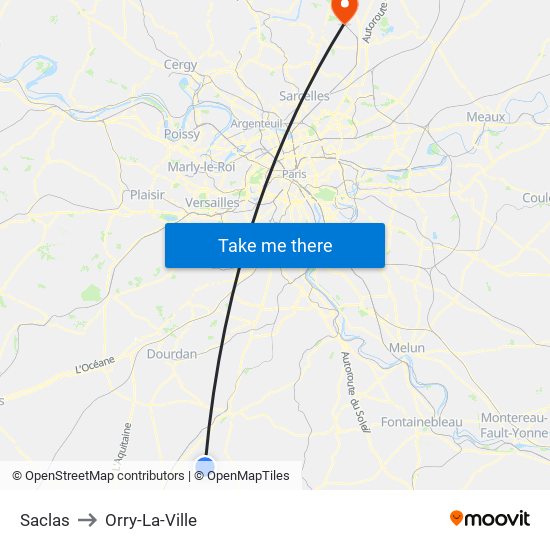 Saclas to Orry-La-Ville map