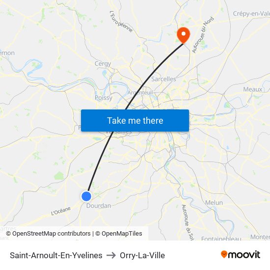 Saint-Arnoult-En-Yvelines to Orry-La-Ville map