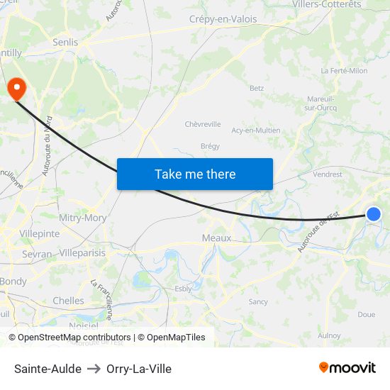 Sainte-Aulde to Orry-La-Ville map