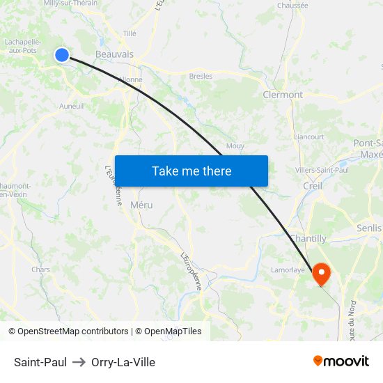 Saint-Paul to Orry-La-Ville map