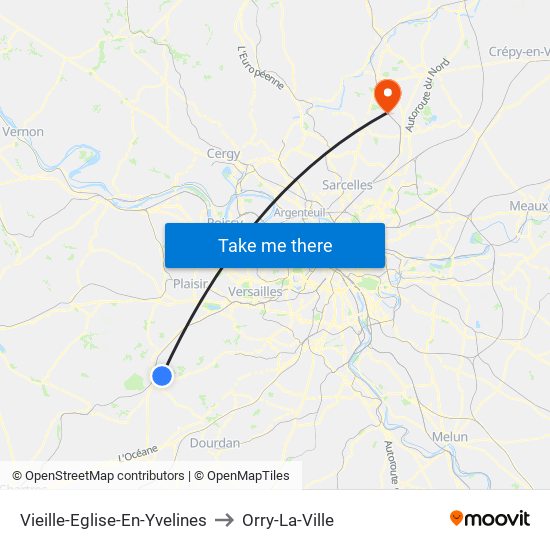 Vieille-Eglise-En-Yvelines to Orry-La-Ville map