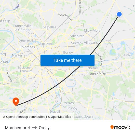 Marchemoret to Orsay map