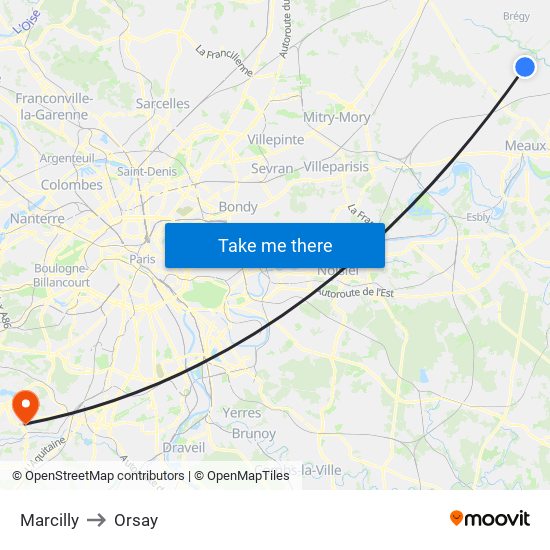 Marcilly to Orsay map