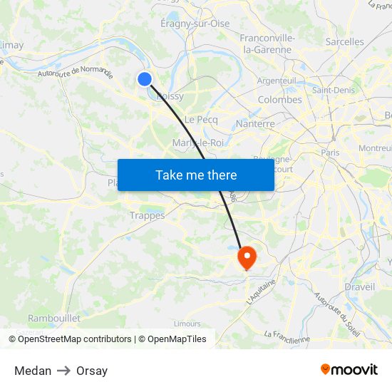 Medan to Orsay map