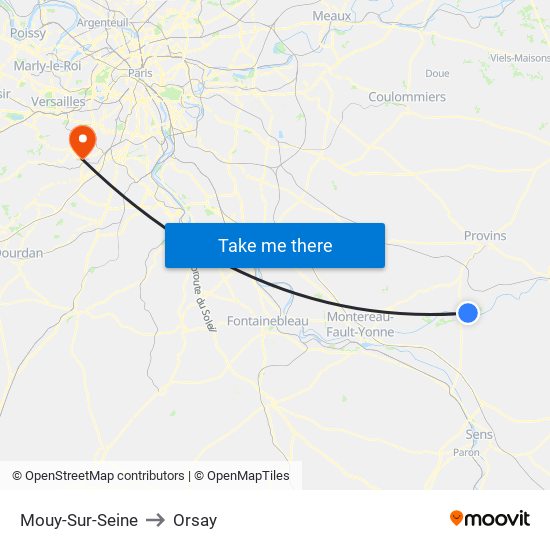 Mouy-Sur-Seine to Orsay map